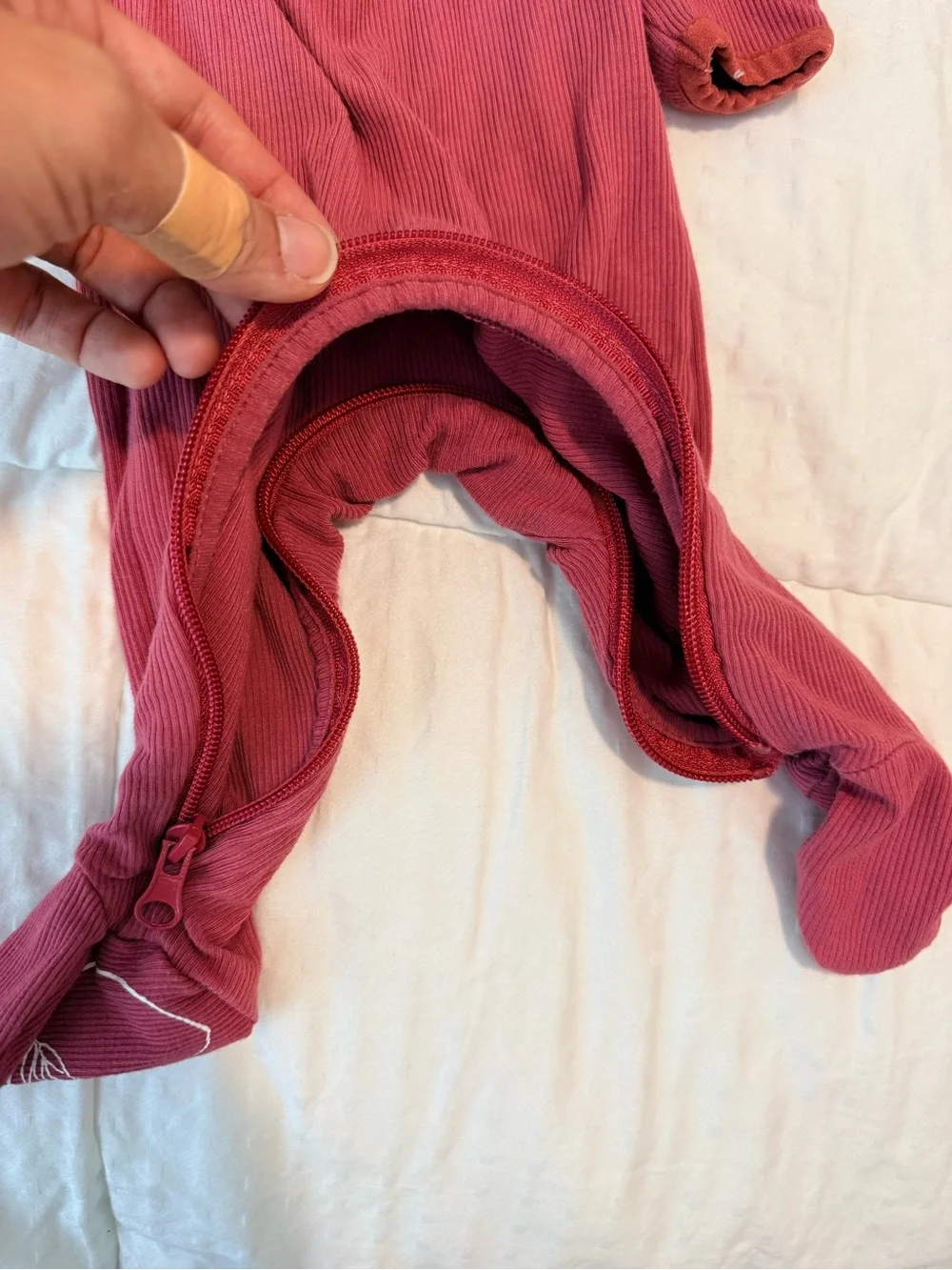 Lemon & Loom Footed One-Piece in Dusty Rose